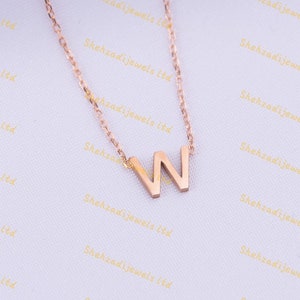 Collar inicial de oro macizo de 14K, collar de letras delicadas, collar inicial personalizado, collar personalizado, regalo de cumpleaños, collar de una sola letra