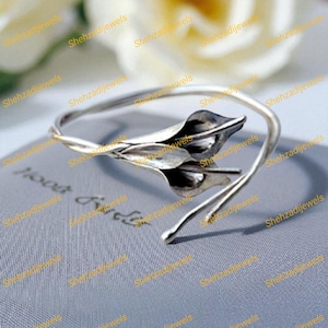 Silver Leaf Ring,Botanical Nature Leaf Ring for Women Handmade Oxidized Statement Jewelry,Artisan Leaf Open Band,Nature Jewelry Gift for Her