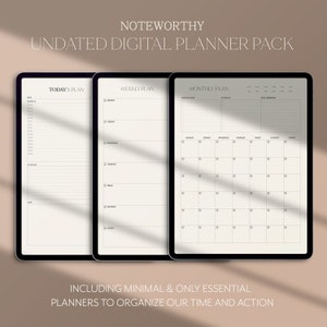 Digital Planner Bundle, Undated Planner, Monthly | Weekly | Daily Digital Page Bundle, iPad Planner, GoodNotes Planner, Minimalist Planner,