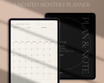 Digital Monthly Planner, Digital Planner, iPad Monthly planner, Minimalist Planner, iPad Planner, GoodNotes Planner, Notability Planner