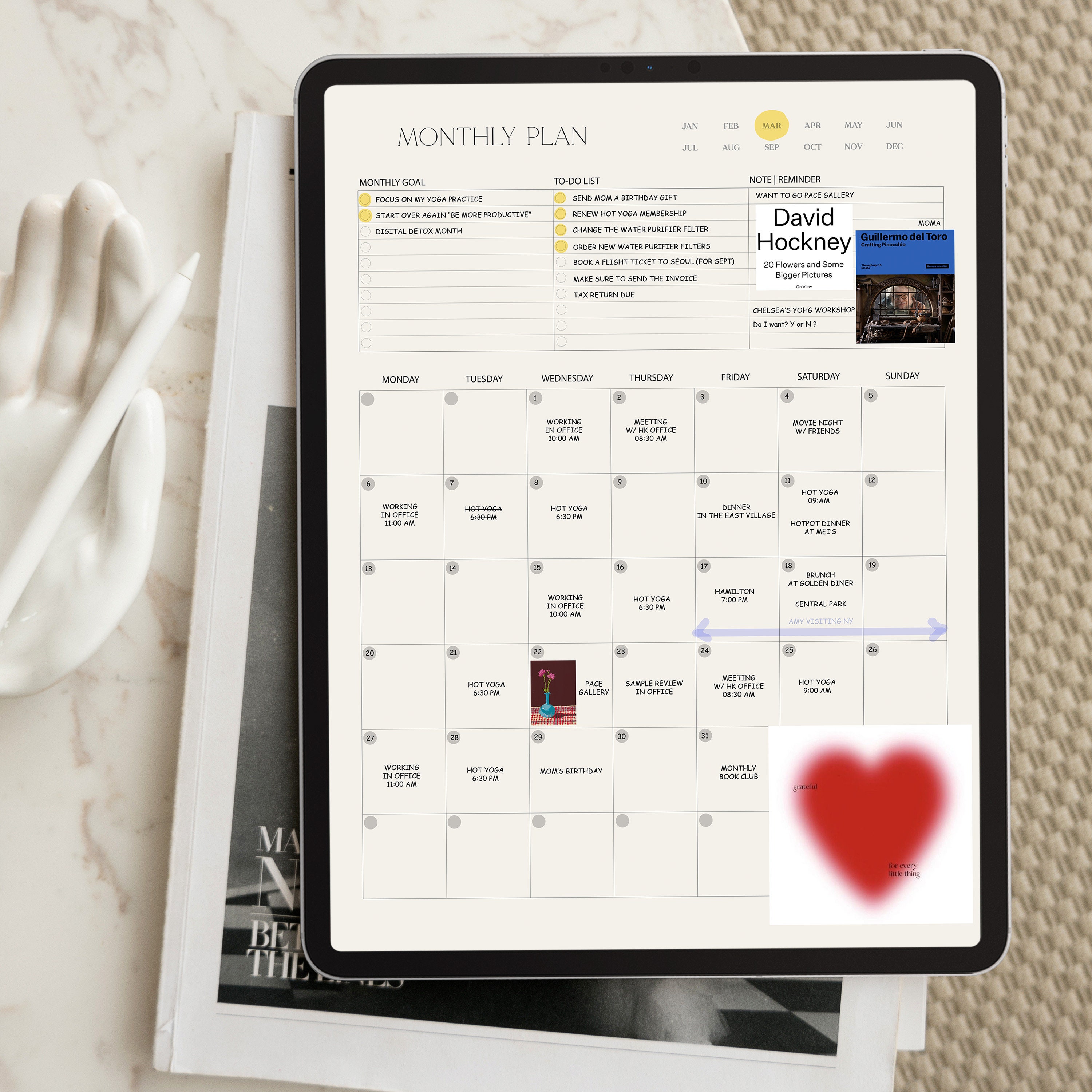 Digital Monthly Planner Digital Planner Ipad Monthly Etsy