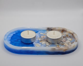 Ocean theme trinket tray, tea light candle tray