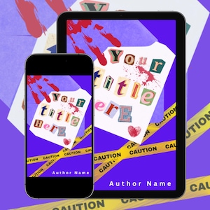 Custom Mystery Thriller Book Cover–Premade Editable Design–Ransom Note Style Crime Cover–Personalized by Seller