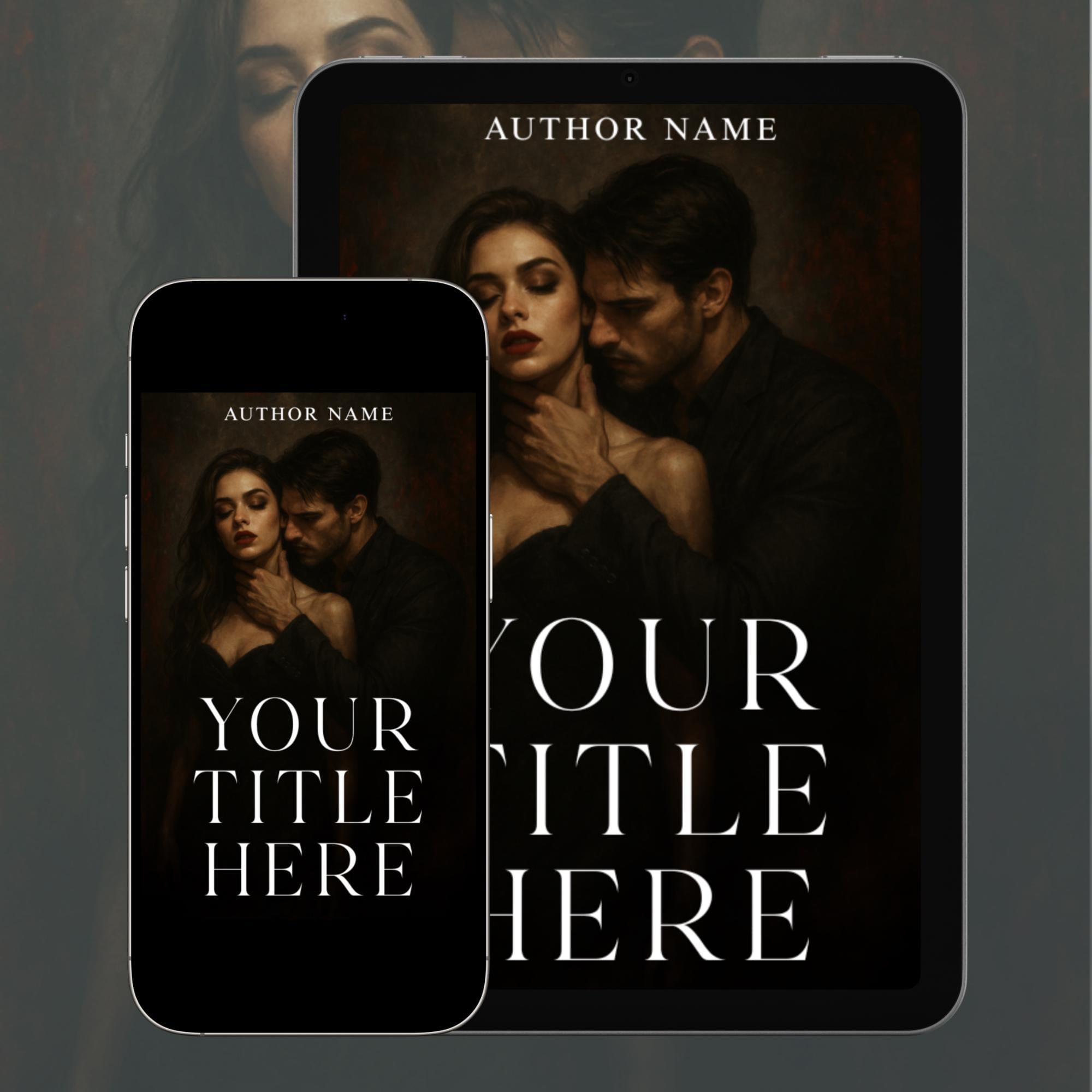 Enemies to Lovers Dark Romance Book Cover, Editable Canva Template, Possessive Hero Wattpad eBook Design, Dark Romance Pre-made Book Cover