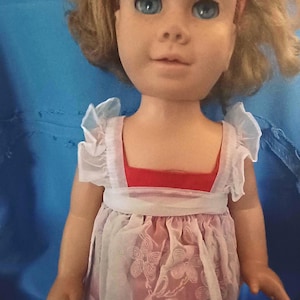Vintage Chatty Cathy Doll in Red Pinafore Dress--Does Not Talk--Free Shipping