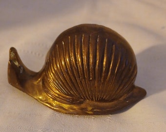 Vintage Solid Brass Snail Statue Paperweight Free Shipping