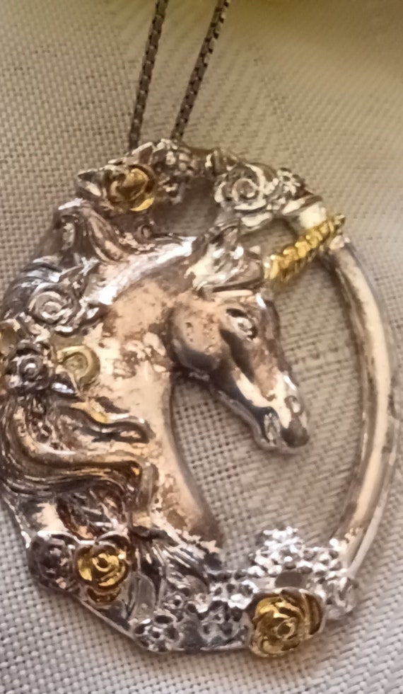 Vintage Gorham Sterling Unicorn Pendant with 925 2