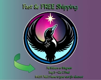 Anti-ICE Minnesota Loon Stickers - Rebel Bird Political Activist, Protest, Rebel Birds Aurora Borealis Waterproof Decal Laptop Water Bottle