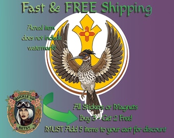 Rebel Bird New Mexico Roadrunner Stickers -Political Activist, Anti-ICE,  Anti Trump Waterproof Vinyl Decal for Laptop, Tumbler, Car, Bumper