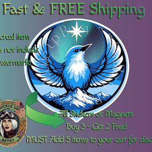 Rebel Bird Sticker – Idaho Mountain Bluebird, Stand With Resistance Anti-Trump Decal (Waterproof)