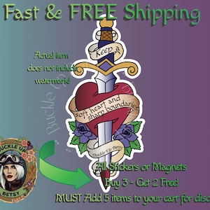 Heart Dagger Tattoo Stickers, Traditional Flash Old School, Sharp Boundaries Waterproof Vinyl Decal Sticker