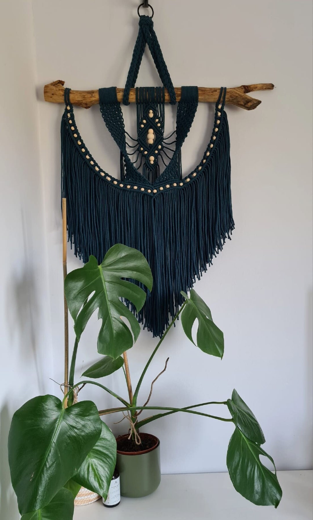 Medium Macrame Wall Hanging Blue Etsy