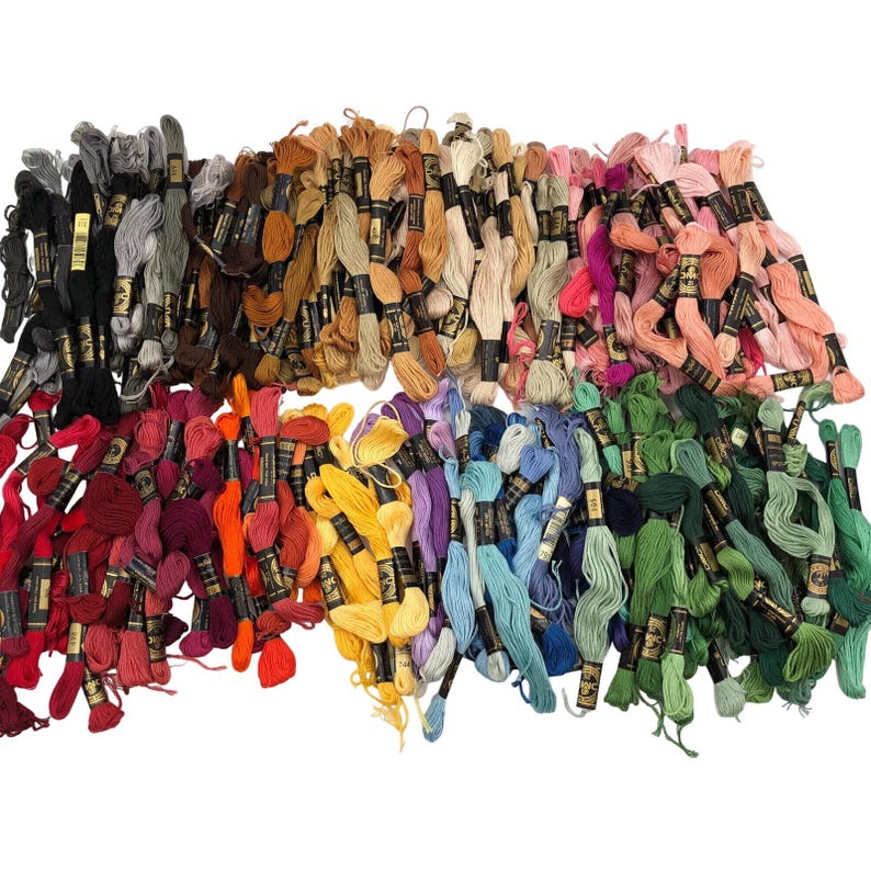 Huge Lot DMC & Anchor Bates Embroidery Floss Thread X210 Assorted