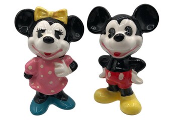 Vintage Walt Disney Productions MICKEY & MINNIE 1950s Figurine Porcelain