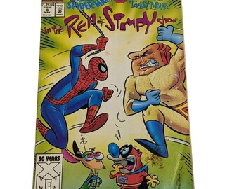 Vintage Ren & Stimpy Comic Book Spider-Man vs Powdered Toast Man May 1993 #6