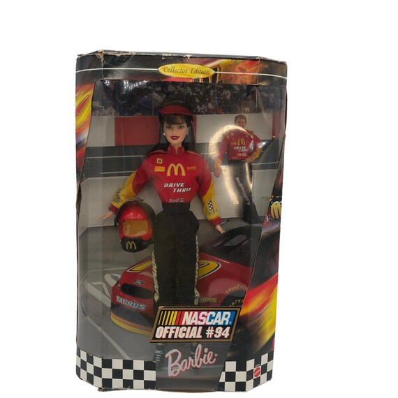 1999 Mcdonalds NASCAR 94 Barbie Brunette Racecar Driver Doll NRFB Box Damage Etsy