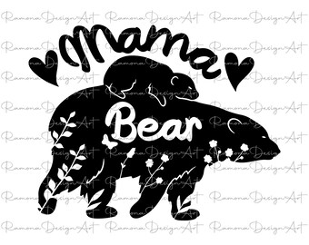 Mamá Osa SVG, Diseño de camiseta para mamá, Archivo de corte Cricut (Descarga digital)