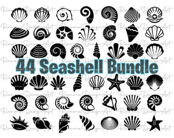 Muschel SVG - Muscheln svg - Muschel svg-Datei - Ozean svg - Marine - Clipart, Aufkleber, Schablone, Vinyl, geschnittene Datei, Silhouette, svg, png