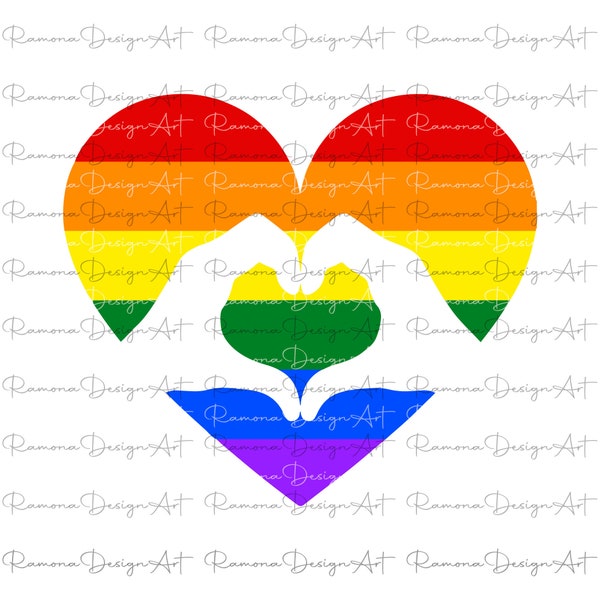 Rainbow Heart SVG Files | Pride Heart Cut Files | LGBTQ Love SVG Vector Files | Gay Pride Vector | Queer Pride Clip Art