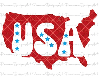 USA Map SVG, 4th of July, Patriotic Cricut Files (Digital Download)