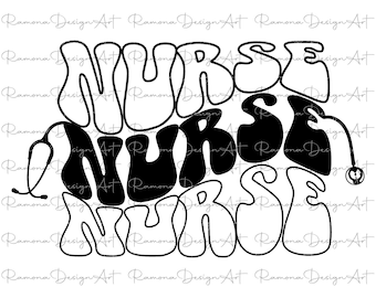 Groovy Nurse SVG, Stetoskop-klippfil för Cricut