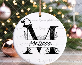 Christmas Split Letter Monogram SVG, 26 Alphabet Cut Files (Digital Download)