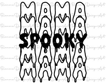 Spooky Mama SVG, Halloween Mom Shirt Design (Digital Files)