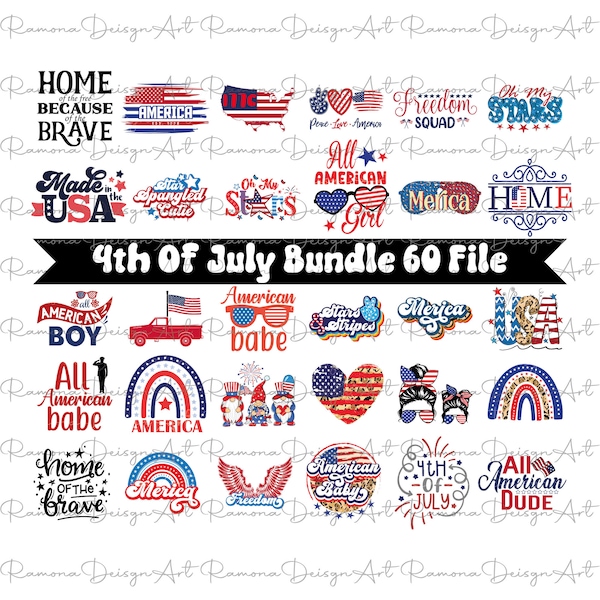 4th of July SVG Bundle, July 4th SVG, Fourth of July svg, America svg, USA Flag svg, Patriotic, Independence Day Shirt, Cut File Cricut