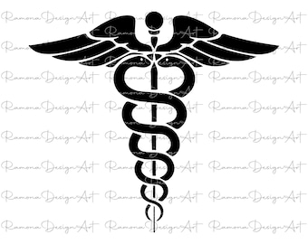 Caduceus Medical Symbol Clipart (SVG, PNG, PDF)