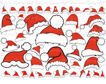 Santa Hat SVG Bundle – Christmas Clipart, Layered Design (Instant Download)