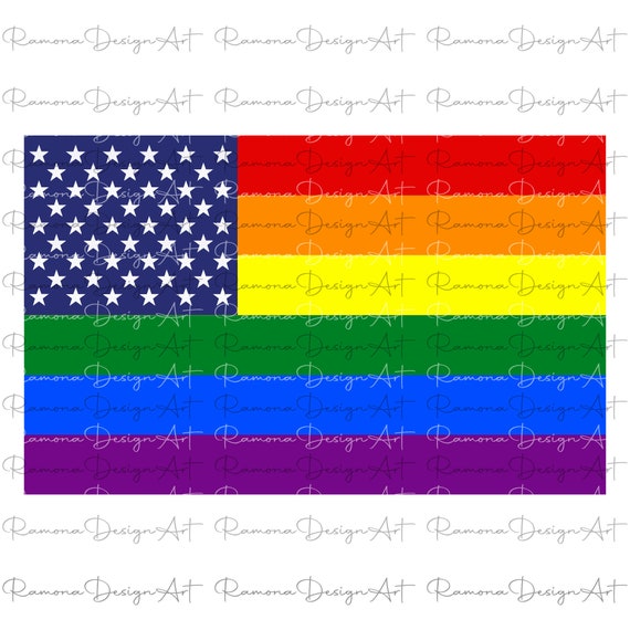 Rainbow American Pride Flag, LGBT, usa (svg, png, pdf, ai)