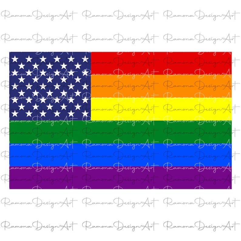 May include: A flag design featuring the American flag in the top left corner and a rainbow pride flag in the bottom right corner. The American flag has 50 white stars on a blue field, and the rainbow flag has six horizontal stripes in the colors red, orange, yellow, green, blue, and purple.