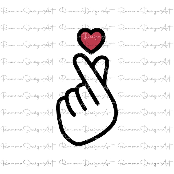Korean Heart SVG, Valentine SVG, Valentine's Day SVG, Valentine Shirt Svg, Love Svg, Gift for her Svg, Png Cricut Sublimation, Cricut