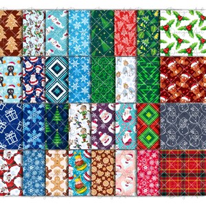 Christmas Pattern Mega Bundle, Holiday Digital Paper (300dpi PNG) image 2