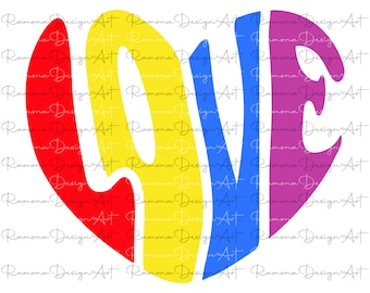 Pride Love Heart SVG PNG, Pride Month Design (Digital Download)