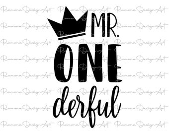 Mr Onederful svg, First birthday svg, Baby boy birthday, One-derful svg, 1st birthday, Cricut cutting files - Svg, Jpg, Png, Ai, Pdf