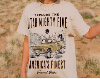 Utah Mighty Five National Park Koszulka Granola Girl Prezent dla wspinaczy Prezent do wspinaczki skałkowej Arches Canyonlands Bryce Desert Western Graphic Tee