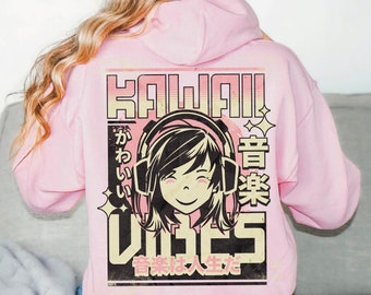 Bluza z kapturem Harajuku Bluza z kapturem Kawaii Subtelna odzież anime Pastel Goth Sweter Kawaii Japońska bluza Anime Streetwear Ubrania Kawaii