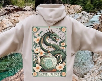Anime Hoodie Dragon Tea Shop Anime Girl Shirt Geschenk für Ihn Anime Streetwear Tarot Card Hoodie Japanischer Anime Fan Art Harakiri Kawaii