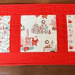 Christmas Table Runner | Holiday Theme  Runner | Quilted Runner | Table Topper |  Quilted Runner | Modern Table Runner |  Christmas Decor