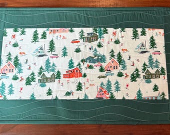 Christmas Table Runner | Holiday Theme  Runner | Quilted Runner | Table Topper |  Quilted Runner | Modern Table Runner |  Christmas Decor