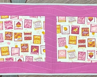 Spring Quilted Table Runner | Summer Table Runner | Quilted Runner | Table Topper |  Quilted Runner |Modern Table Runner | Handmade Gift