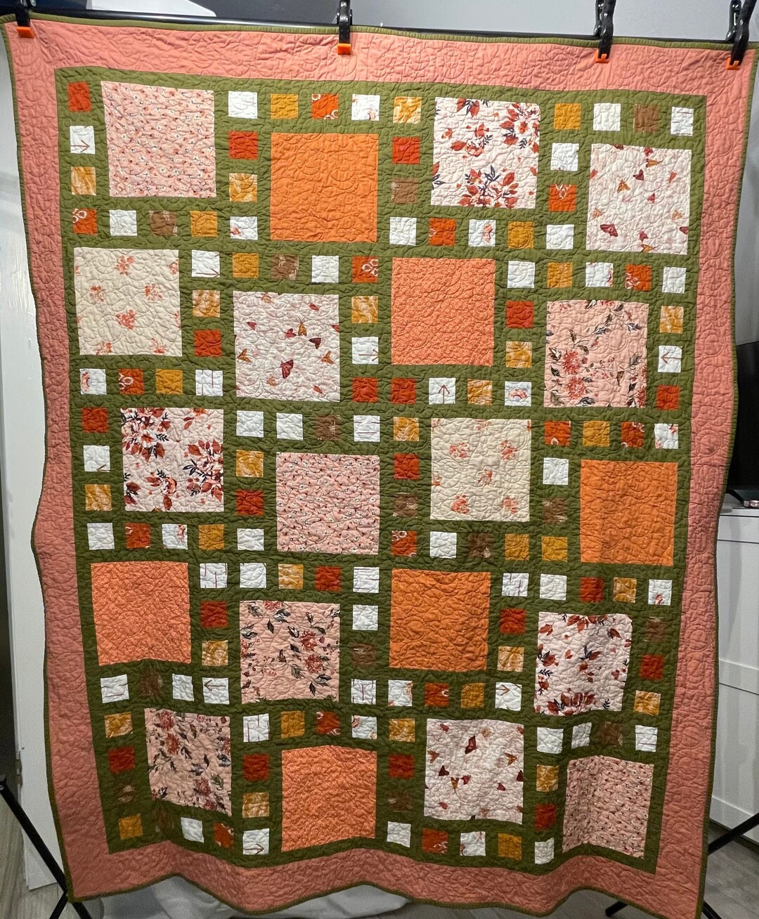 Boho Floral Quilt Modern Quilt Handmade Blanket Snuggly Etsy