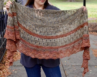 Crescent Lace Shawl and Shawlette Knitting Pattern: Hawthorne Ridge Shawlette (PDF Download)
