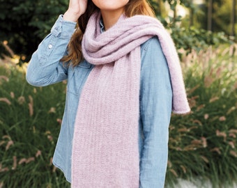 Bufanda Splendor: Patrón de tejido rectangular, hilo para fingering y encaje, descarga en PDF