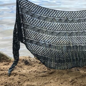 Duneside Shawl – DK Weight Lace Knitting Pattern, Summer Shawl PDF Download
