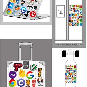 Set of 100 Programming Stickers for Developer, Includes R, C ++, Python ...