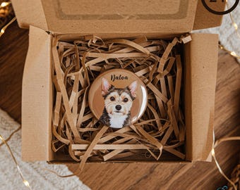 Pin con retrato de mascota personalizado, insignia personalizada de gato o perro con nombre, botones con broche para perros, broches para ropa, regalo conmemorativo para mascotas, lindo regalo para mascotas