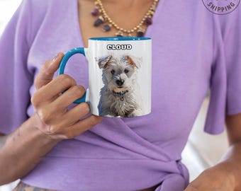 Custom Pet Mug Using Pet Photo + Name Custom Dog Mug, Personalized Pet Mugs Pet Lover Present Unique Pet Lover Gift Personalized Cat  Mug