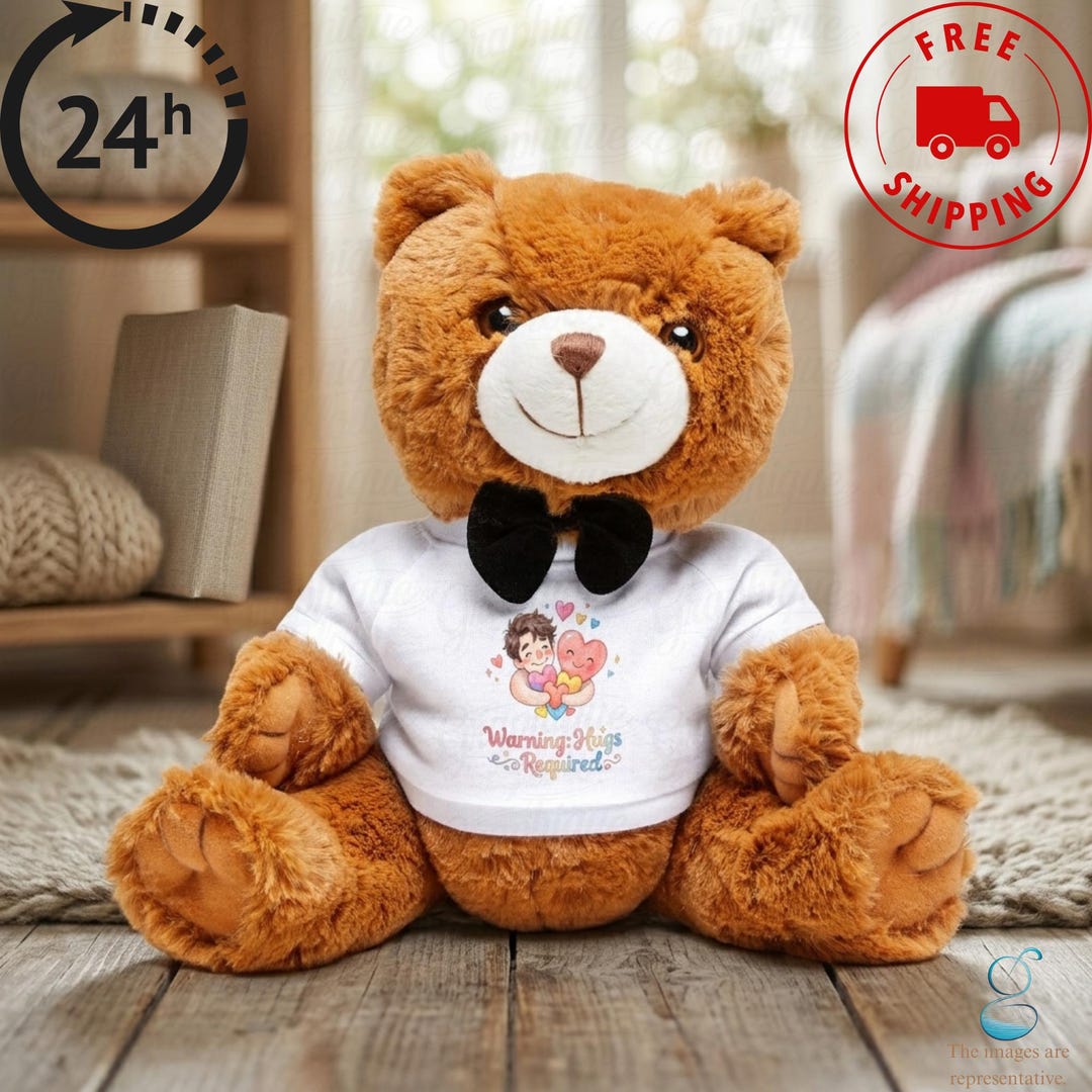 Personalized Teddy Bear With Custom T-shirt | Plush Toy Gift for ...